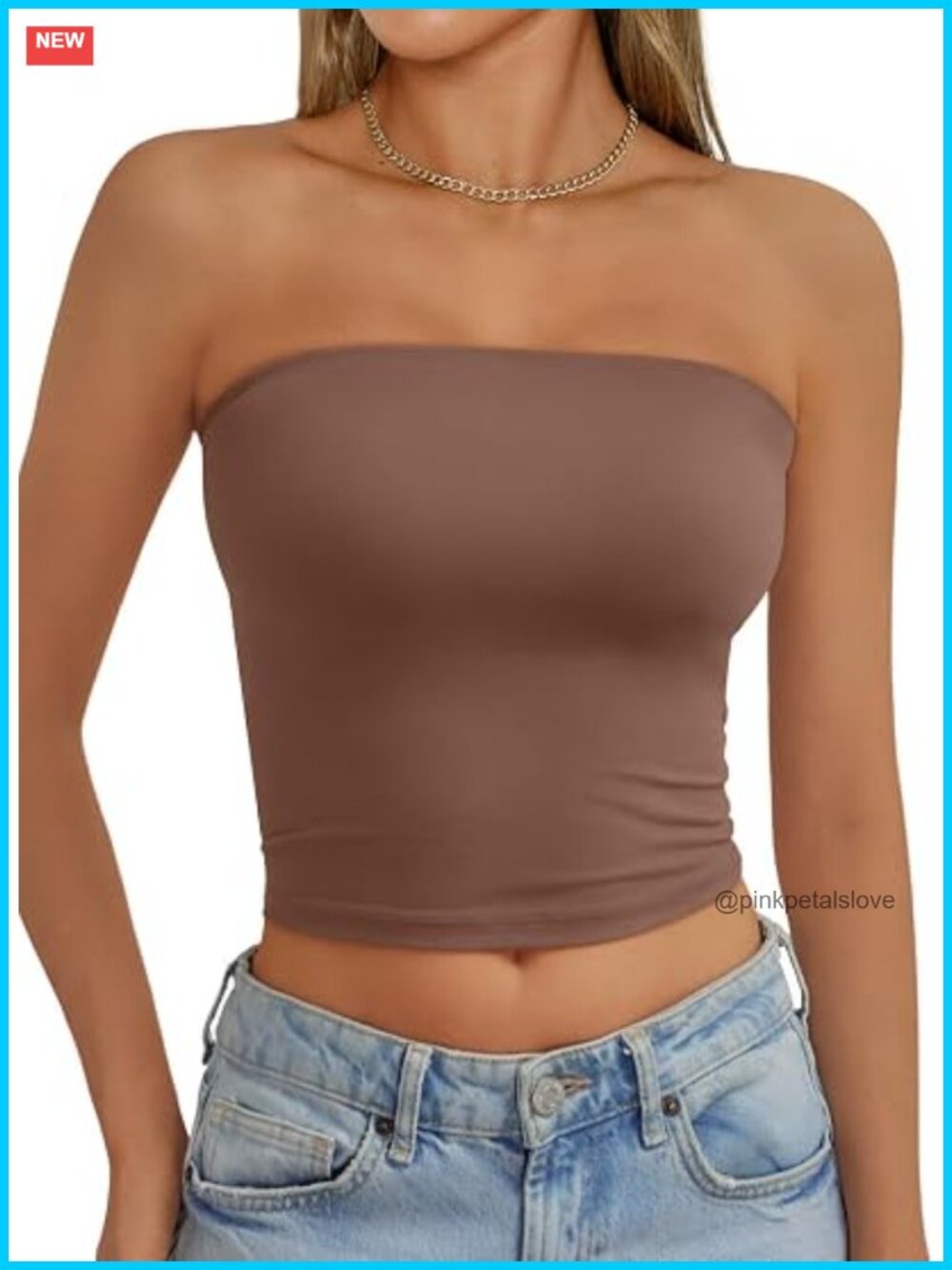 Strapless Tube Crop Top with Anti-Slip Band - Y2K Summer Cute Top